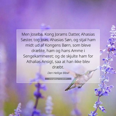 Picture 07 - 2 Kongebog 11:2 DA1871 - Men Joseba, Kong Jorams Datter, Ahasias Søster, - Bible Verse Picture