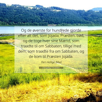 Picture 07 - 2 Kongebog 11:9 DA1871 - Og de øverste for hundrede gjorde efter alt det, - Bible Verse Picture