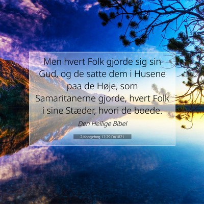Picture 07 - 2 Kongebog 17:29 DA1871 - Men hvert Folk gjorde sig sin Gud, og de satte - Bible Verse Picture