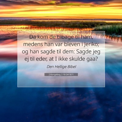Picture 07 - 2 Kongebog 2:18 DA1871 - Da kom de tilbage til ham, medens han var bleven - Bible Verse Picture