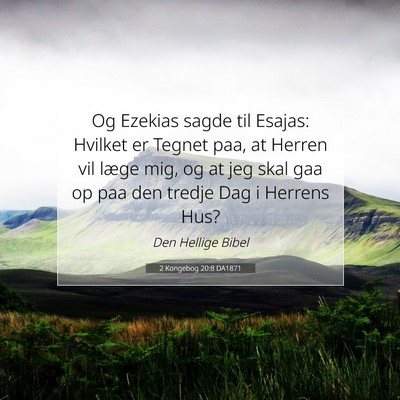 Picture 07 - 2 Kongebog 20:8 DA1871 - Og Ezekias sagde til Esajas: Hvilket er Tegnet - Bible Verse Picture