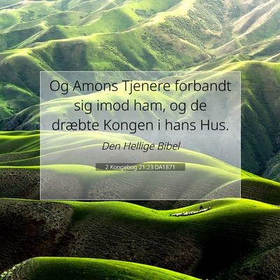 Picture 07 - 2 Kongebog 21:23 DA1871 - Og Amons Tjenere forbandt sig imod ham, og de - Bible Verse Picture