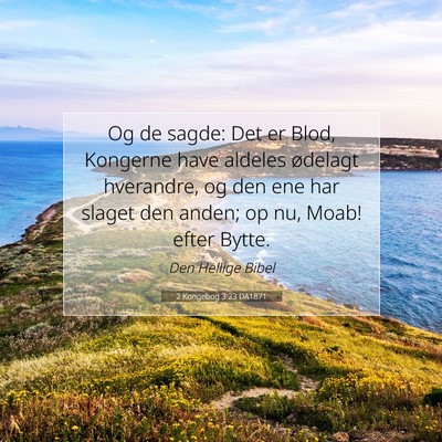 Picture 07 - 2 Kongebog 3:23 DA1871 - Og de sagde: Det er Blod, Kongerne have aldeles - Bible Verse Picture