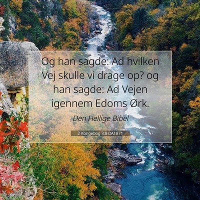 Picture 07 - 2 Kongebog 3:8 DA1871 - Og han sagde: Ad hvilken Vej skulle vi drage op? - Bible Verse Picture