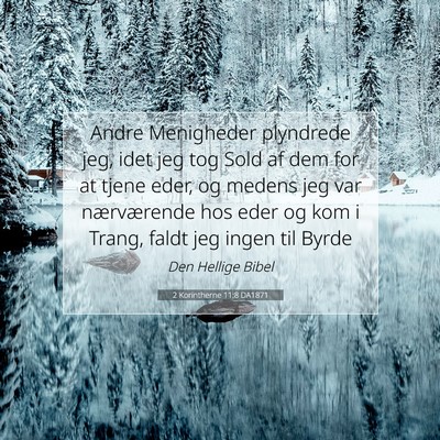 Picture 07 - 2 Korintherne 11:8 DA1871 - Andre Menigheder plyndrede jeg, idet jeg tog Sold - Bible Verse Picture