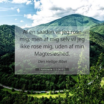 Picture 07 - 2 Korintherne 12:5 DA1871 - Af en saadan vil jeg rose mig; men af mig selv - Bible Verse Picture
