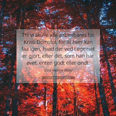 Picture 07 - 2 Korintherne 5:10 DA1871 - Thi vi skulle alle aabenbares for Kristi Domstol, - Bible Verse Picture