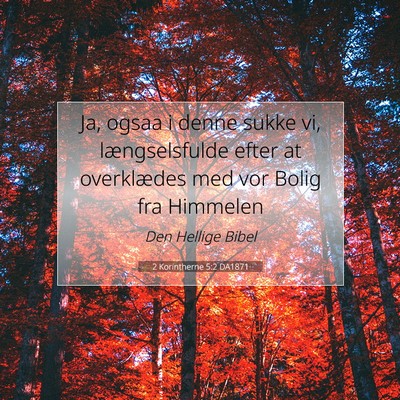 Picture 07 - 2 Korintherne 5:2 DA1871 - Ja, ogsaa i denne sukke vi, længselsfulde efter - Bible Verse Picture