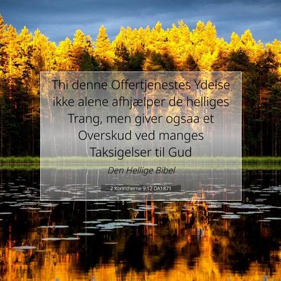 Picture 07 - 2 Korintherne 9:12 DA1871 - Thi denne Offertjenestes Ydelse ikke alene - Bible Verse Picture