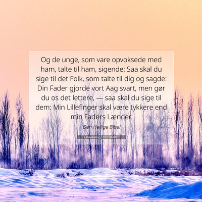 Picture 07 - 2 Krønikebog 10:10 DA1871 - Og de unge, som vare opvoksede med ham, talte til - Bible Verse Picture