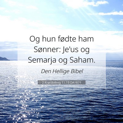 Picture 07 - 2 Krønikebog 11:19 DA1871 - Og hun fødte ham Sønner: Je'us og Semarja og - Bible Verse Picture