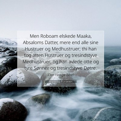 Picture 07 - 2 Krønikebog 11:21 DA1871 - Men Roboam elskede Maaka, Absaloms Datter, mere - Bible Verse Picture