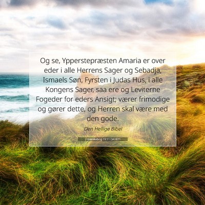 Picture 07 - 2 Krønikebog 19:11 DA1871 - Og se, Ypperstepræsten Amaria er over eder i - Bible Verse Picture