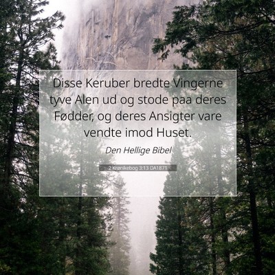 Picture 07 - 2 Krønikebog 3:13 DA1871 - Disse Keruber bredte Vingerne tyve Alen ud og - Bible Verse Picture