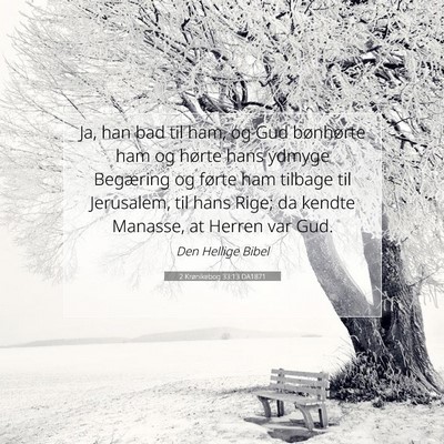 Picture 07 - 2 Krønikebog 33:13 DA1871 - Ja, han bad til ham, og Gud bønhørte ham og - Bible Verse Picture