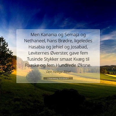 Picture 07 - 2 Krønikebog 35:9 DA1871 - Men Kanania og Semaja og Nethaneel, hans Brødre, - Bible Verse Picture