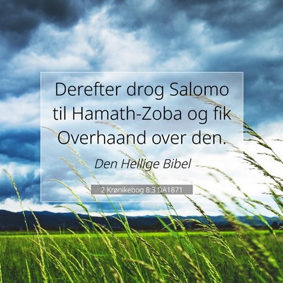 Picture 07 - 2 Krønikebog 8:3 DA1871 - Derefter drog Salomo til Hamath-Zoba og fik - Bible Verse Picture