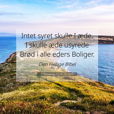 Picture 07 - 2 Mosebog 12:20 DA1871 - Intet syret skulle I æde, I skulle æde usyrede - Bible Verse Picture