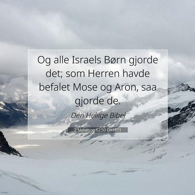 Picture 07 - 2 Mosebog 12:50 DA1871 - Og alle Israels Børn gjorde det; som Herren - Bible Verse Picture