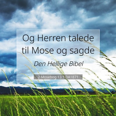 Picture 07 - 2 Mosebog 13:1 DA1871 - Og Herren talede til Mose og - Bible Verse Picture