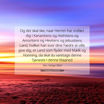 Picture 07 - 2 Mosebog 13:5 DA1871 - Og det skal ske, naar Herren har indført dig i - Bible Verse Picture