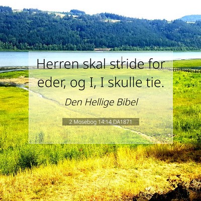 Picture 07 - 2 Mosebog 14:14 DA1871 - Herren skal stride for eder, og I, I skulle - Bible Verse Picture