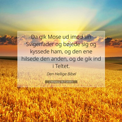 Picture 07 - 2 Mosebog 18:7 DA1871 - Da gik Mose ud imod sin Svigerfader og bøjede - Bible Verse Picture