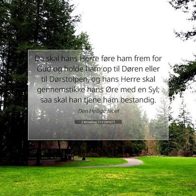 Picture 07 - 2 Mosebog 21:6 DA1871 - Da skal hans Herre føre ham frem for Gud og - Bible Verse Picture