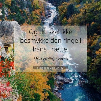Picture 07 - 2 Mosebog 23:3 DA1871 - Og du skal ikke besmykke den ringe i hans - Bible Verse Picture
