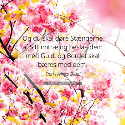Picture 07 - 2 Mosebog 25:28 DA1871 - Og du skal gøre Stængerne af Sithimtræ og - Bible Verse Picture