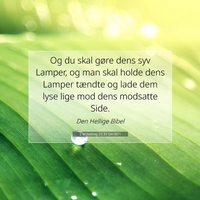 Picture 07 - 2 Mosebog 25:37 DA1871 - Og du skal gøre dens syv Lamper, og man skal - Bible Verse Picture
