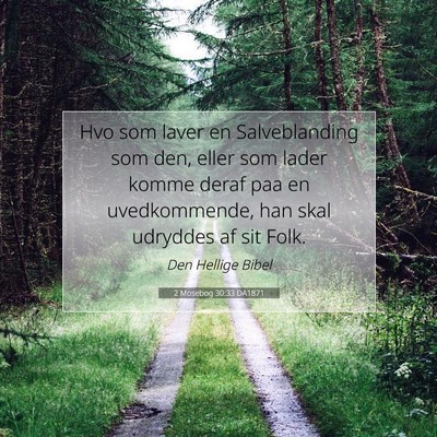 Picture 07 - 2 Mosebog 30:33 DA1871 - Hvo som laver en Salveblanding som den, eller som - Bible Verse Picture