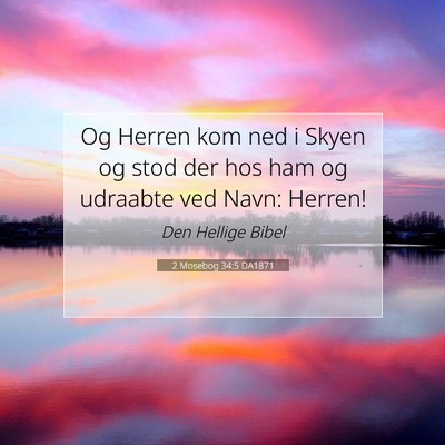 Picture 07 - 2 Mosebog 34:5 DA1871 - Og Herren kom ned i Skyen og stod der hos ham og - Bible Verse Picture