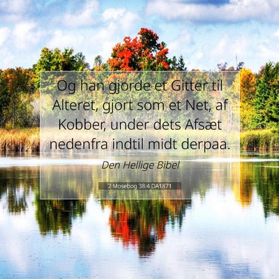 Picture 07 - 2 Mosebog 38:4 DA1871 - Og han gjorde et Gitter til Alteret, gjort som et - Bible Verse Picture