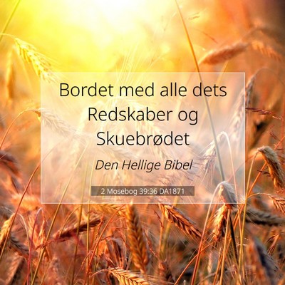 Picture 07 - 2 Mosebog 39:36 DA1871 - Bordet med alle dets Redskaber og - Bible Verse Picture