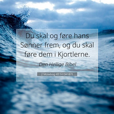 Picture 07 - 2 Mosebog 40:14 DA1871 - Du skal og føre hans Sønner frem, og du skal - Bible Verse Picture