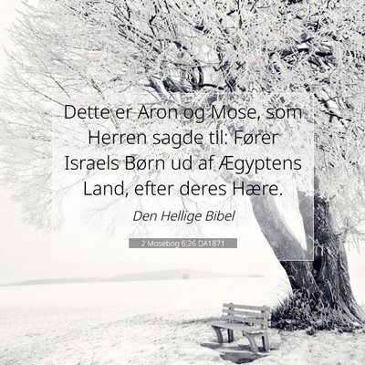 Picture 07 - 2 Mosebog 6:26 DA1871 - Dette er Aron og Mose, som Herren sagde til: - Bible Verse Picture