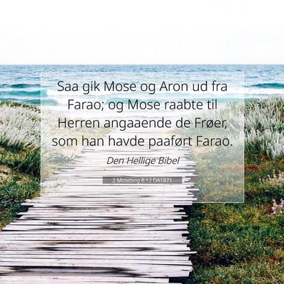 Picture 07 - 2 Mosebog 8:12 DA1871 - Saa gik Mose og Aron ud fra Farao; og Mose raabte - Bible Verse Picture