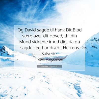 Picture 07 - 2 Samuel 1:16 DA1871 - Og David sagde til ham: Dit Blod være over dit - Bible Verse Picture