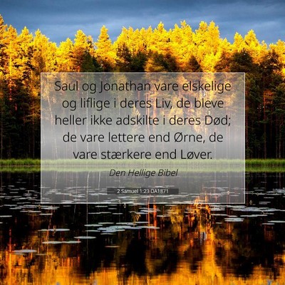 Picture 07 - 2 Samuel 1:23 DA1871 - Saul og Jonathan vare elskelige og liflige i - Bible Verse Picture