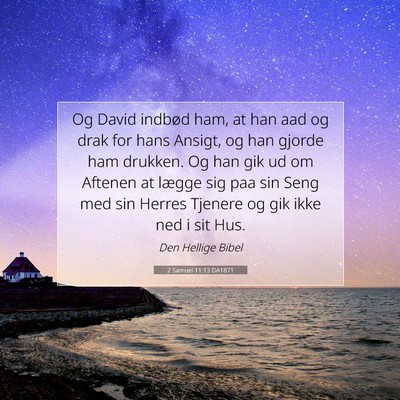 Picture 07 - 2 Samuel 11:13 DA1871 - Og David indbød ham, at han aad og drak for hans - Bible Verse Picture