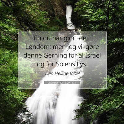 Picture 07 - 2 Samuel 12:12 DA1871 - Thi du har gjort det i Løndom; men jeg vil gøre - Bible Verse Picture