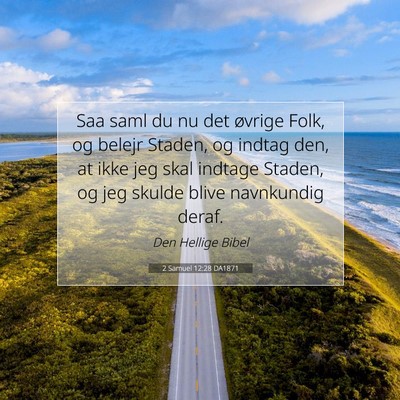 Picture 07 - 2 Samuel 12:28 DA1871 - Saa saml du nu det øvrige Folk, og belejr - Bible Verse Picture