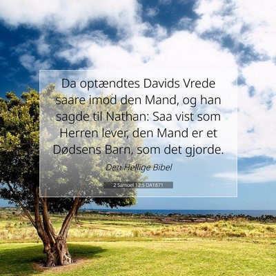 Picture 07 - 2 Samuel 12:5 DA1871 - Da optændtes Davids Vrede saare imod den Mand, - Bible Verse Picture