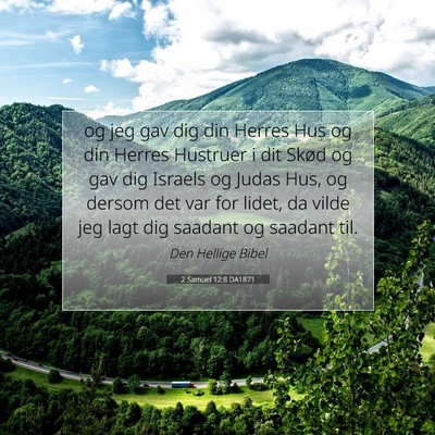 Picture 07 - 2 Samuel 12:8 DA1871 - og jeg gav dig din Herres Hus og din Herres - Bible Verse Picture