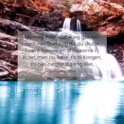 Picture 07 - 2 Samuel 13:13 DA1871 - Men jeg, hvor skulde jeg gaa hen med min Skam? og - Bible Verse Picture
