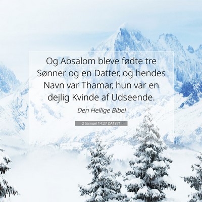 Picture 07 - 2 Samuel 14:27 DA1871 - Og Absalom bleve fødte tre Sønner og en Datter, - Bible Verse Picture