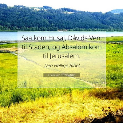 Picture 07 - 2 Samuel 15:37 DA1871 - Saa kom Husaj, Davids Ven, til Staden, og Absalom - Bible Verse Picture