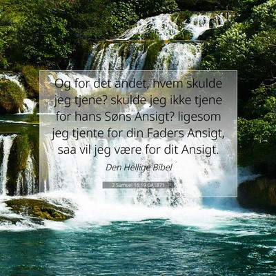 Picture 07 - 2 Samuel 16:19 DA1871 - Og for det andet, hvem skulde jeg tjene? skulde - Bible Verse Picture