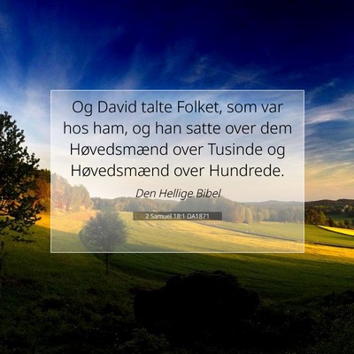 Picture 07 - 2 Samuel 18:1 DA1871 - Og David talte Folket, som var hos ham, og han - Bible Verse Picture